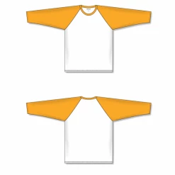 Athletic (AK) Knit Hockey Athletic Knit (AK) BA1846A-242 Adult White/Gold Pullover Baseball Jersey