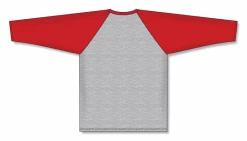 Athletic (AK) Knit Hockey Athletic Knit (AK) BA1846A-923 Adult Heather Grey/Red Pullover Baseball Jersey