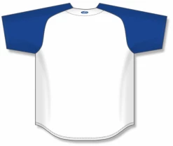 Athletic (AK) Knit Athletic Knit (AK) BA1875A-207 Adult White/Royal Blue Full Button Baseball Jersey Hockey