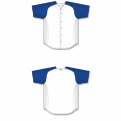 Athletic (AK) Knit Hockey Athletic Knit (AK) BA1875Y-207 Youth White/Royal Blue Full Button Baseball Jersey