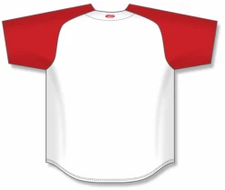 Athletic (AK) Knit Athletic Knit (AK) BA1875Y-209 Youth White/Red Full Button Baseball Jersey