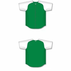 Athletic (AK) Knit Hockey Athletic Knit (AK) BA1875Y-210 Youth Kelly Green/White Full Button Baseball Jersey