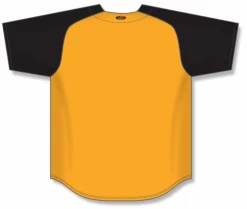 Athletic (AK) Knit Athletic Knit (AK) BA1875Y-213 Youth Gold/Black Full Button Baseball Jersey Hockey