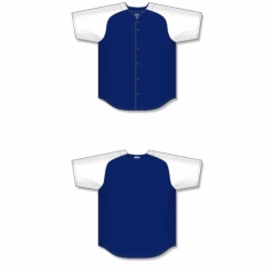 Athletic (AK) Knit Athletic Knit (AK) BA1875Y-216 Youth Navy/White Full Button Baseball Jersey Hockey
