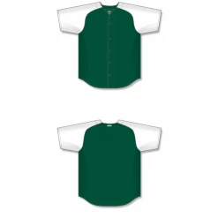 Athletic (AK) Knit Hockey Athletic Knit (AK) BA1875Y-260 Youth Dark Green/White Full Button Baseball Jersey