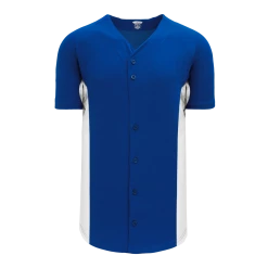 Athletic (AK) Knit Athletic Knit (AK) BA1890A-206 Adult Royal Blue/White Full Button Baseball Jersey Hockey