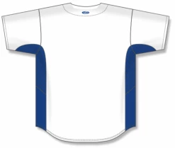 Athletic (AK) Knit Athletic Knit (AK) BA1890Y-207 Youth White/Royal Blue Full Button Baseball Jersey Hockey