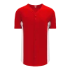 Athletic (AK) Knit Athletic Knit (AK) BA1890Y-208 Youth Red/White Full Button Baseball Jersey Hockey