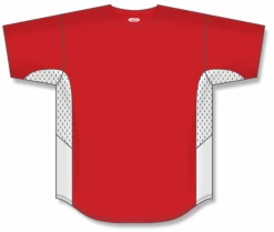 Athletic (AK) Knit Athletic Knit (AK) BA1890A-208 Adult Red/White Full Button Baseball Jersey