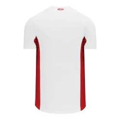 Athletic (AK) Knit Hockey Athletic Knit (AK) BA1890A-209 Adult White/Red Full Button Baseball Jersey