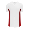Athletic (AK) Knit Hockey Athletic Knit (AK) BA1890A-209 Adult White/Red Full Button Baseball Jersey