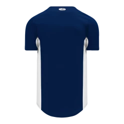 Athletic (AK) Knit Athletic Knit (AK) BA1890A-216 Adult Navy/White Full Button Baseball Jersey