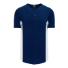 Athletic (AK) Knit Athletic Knit (AK) BA1890A-216 Adult Navy/White Full Button Baseball Jersey