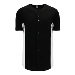 Athletic (AK) Knit Hockey Athletic Knit (AK) BA1890Y-221 Youth Black/White Full Button Baseball Jersey