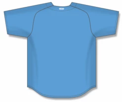 Athletic (AK) Knit Athletic Knit (AK) BA5200M-018 Mens Sky Blue Full Button Baseball Jersey