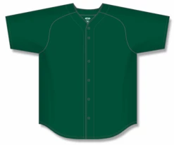 Athletic (AK) Knit Athletic Knit (AK) BA5200M-029 Mens Dark Green Full Button Baseball Jersey