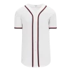 Athletic (AK) Knit Athletic Knit (AK) BA5500A-ATL598 Atlanta Adult White Full Button Baseball Jersey Hockey