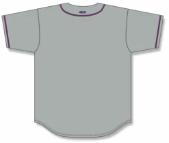 Athletic (AK) Knit Athletic Knit (AK) BA5500Y-ATL599 Atlanta Youth Grey Full Button Baseball Jersey