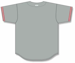 Athletic (AK) Knit Athletic Knit (AK) BA5500A-CIN699 Cincinnati Grey Adult Full Button Baseball Jersey