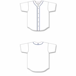 Athletic (AK) Knit Hockey Athletic Knit (AK) BA5500A-DET574 Detroit White Adult Full Button Baseball Jersey