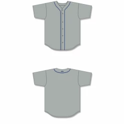 Athletic (AK) Knit Athletic Knit (AK) BA5500Y-DET575 Detroit Grey Youth Full Button Baseball Jersey