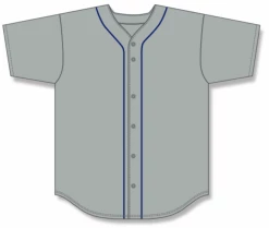 Athletic (AK) Knit Athletic Knit (AK) BA5500Y-DET575 Detroit Grey Youth Full Button Baseball Jersey