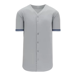 Athletic (AK) Knit Athletic Knit (AK) BA5500A-NYY573 New York Grey Adult Full Button Baseball Jersey Hockey