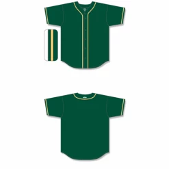 Athletic (AK) Knit Athletic Knit (AK) BA5500A-OAK592 Oakland Dark Green Adult Full Button Baseball Jersey Hockey