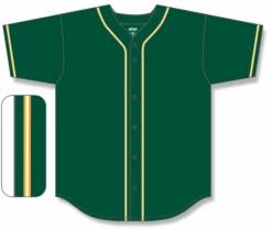 Athletic (AK) Knit Hockey Athletic Knit (AK) BA5500Y-OAK592 Oakland Dark Green Youth Full Button Baseball Jersey