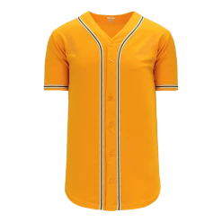 Athletic (AK) Knit Athletic Knit (AK) BA5500A-OAK593 Oakland Gold Adult Full Button Baseball Jersey