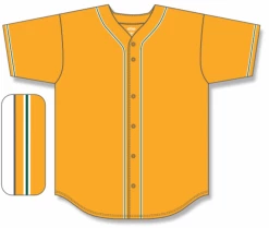 Athletic (AK) Knit Athletic Knit (AK) BA5500Y-OAK593 Oakland Gold Youth Full Button Baseball Jersey Hockey
