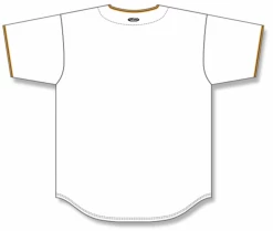 Athletic (AK) Knit Athletic Knit (AK) BA5500Y-PIT579 Pittsburgh White Youth Full Button Baseball Jersey Hockey