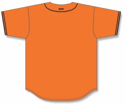Athletic (AK) Knit Athletic Knit (AK) BA5500A-SF576 San Francisco Orange Adult Full Button Baseball Jersey Hockey