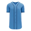 Athletic (AK) Knit Hockey Athletic Knit (AK) BA5500A-TB694 Tampa Bay Sky Blue Adult Full Button Baseball Jersey