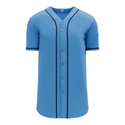 Athletic (AK) Knit Hockey Athletic Knit (AK) BA5500A-TB694 Tampa Bay Sky Blue Adult Full Button Baseball Jersey