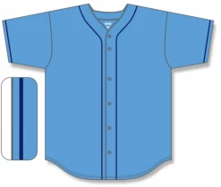 Athletic (AK) Knit Athletic Knit (AK) BA5500Y-TB694 Tampa Bay Sky Blue Youth Full Button Baseball Jersey Hockey