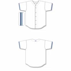 Athletic (AK) Knit Athletic Knit (AK) BA5500Y-TOR569 Toronto White Youth Full Button Baseball Jersey Hockey