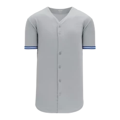 Athletic (AK) Knit Athletic Knit (AK) BA5500A-TOR572 Toronto Grey Adult Full Button Baseball Jersey