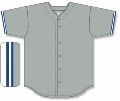 Athletic (AK) Knit Athletic Knit (AK) BA5500A-TOR572 Toronto Grey Adult Full Button Baseball Jersey