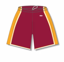 Athletic (AK) Knit Athletic Knit (AK) BS1735A-427 Adult AV Red/Gold/White Pro Basketball Shorts