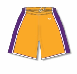 Athletic (AK) Knit Athletic Knit (AK) BS1735Y-435 Youth Gold/Purple/White Pro Basketball Shorts