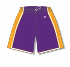Athletic (AK) Knit Athletic Knit (AK) BS1735Y-441 Youth Purple/Gold/White Pro Basketball Shorts