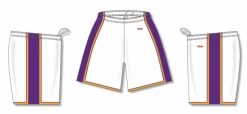 Athletic (AK) Knit Athletic Knit (AK) BS1735A-726 Adult White/Purple/Gold Pro Basketball Shorts