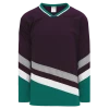 Athletic (AK) Knit Athletic Knit (AK) H550BKY-ANA638BK Pro Series - Youth Knitted Anaheim Mighty Ducks Eggplant Hockey Jersey