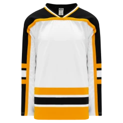 Athletic (AK) Knit Athletic Knit (AK) H550BKY-BOS301BK Pro Series - Youth Knitted Boston Bruins White Hockey Jersey