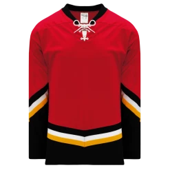 Athletic (AK) Knit Athletic Knit (AK) H550BKA-CAL683BK Pro Series - Adult Knitted New Calgary Flames Third Red Hockey Jersey