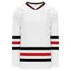 Athletic (AK) Knit Athletic Knit (AK) H550BKY-CHI305BK Pro Series - Youth Knitted Chicago Blackhawks White Hockey Jersey