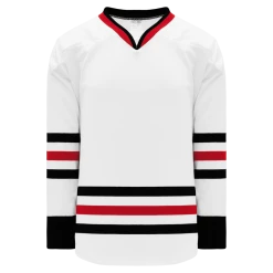 Athletic (AK) Knit Athletic Knit (AK) H550BKY-CHI365BK Pro Series - Youth Knitted 2007 Chicago Blackhawks White Hockey Jersey