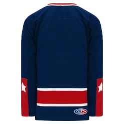 Athletic (AK) Knit Athletic Knit (AK) H550BKA-CLM690BK Pro Series - Adult Knitted Columbus Blue Jackets Navy Hockey Jersey