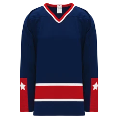 Athletic (AK) Knit Athletic Knit (AK) H550BKY-CLM690BK Pro Series - Youth Knitted Columbus Blue Jackets Navy Hockey Jersey